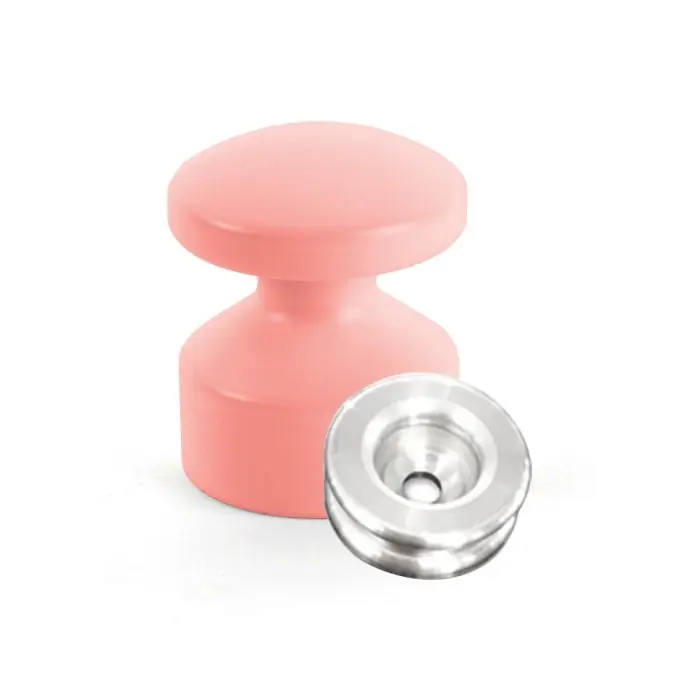 Dernier Modèle Kit de Fixation Rondelle multi-matériaux Alu + Petite Patère convexe Flamant rose - L‘Attachante