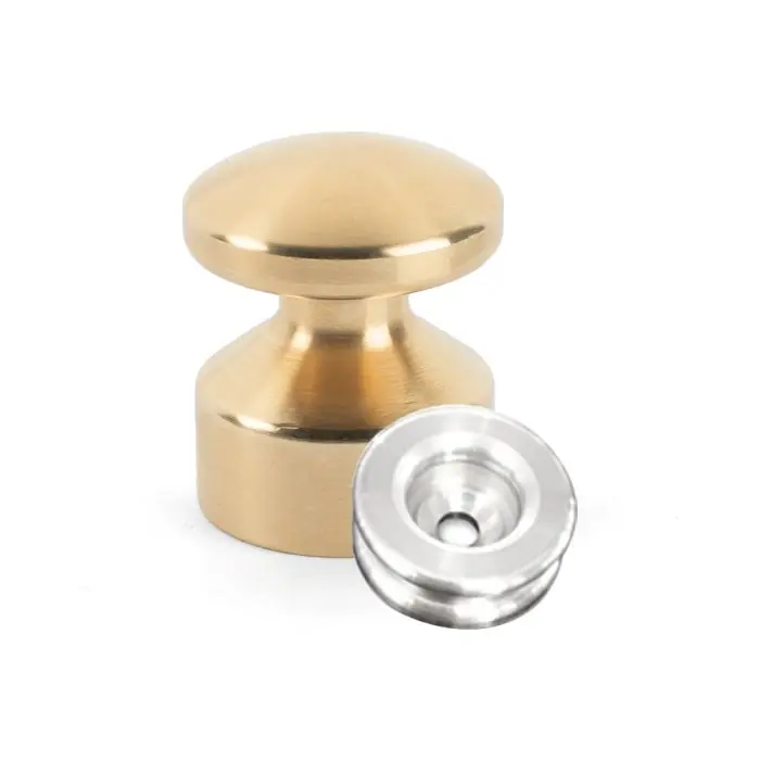 Kit de Fixation Rondelle multi-matériaux Alu + Petite Patère convexe Laiton - L‘Attachante Prix Promo