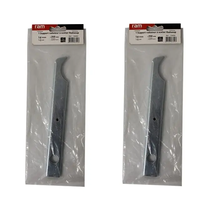 Haute Qualité Lot de 2 supports à sceller pour radiateur en fonte type rideau - longueur axe 220 mm - longueur totale 250 mm - Ram