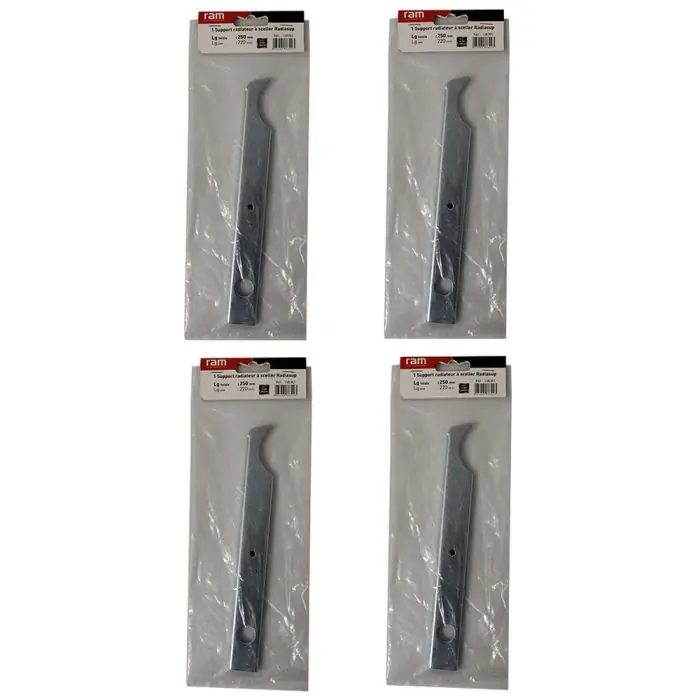 Lot de 4 supports à sceller pour radiateur en fonte type rideau - longueur axe 220 mm - longueur totale 250 mm - Ram Usine Directe