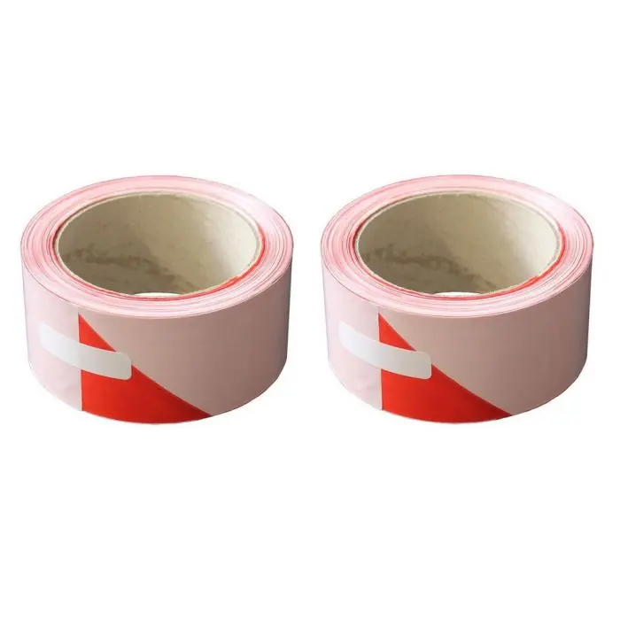 Lot de 2 bandes de chantier 50 mm x 100 m - Rouge et Blanc - Soppec Offre Du Jour