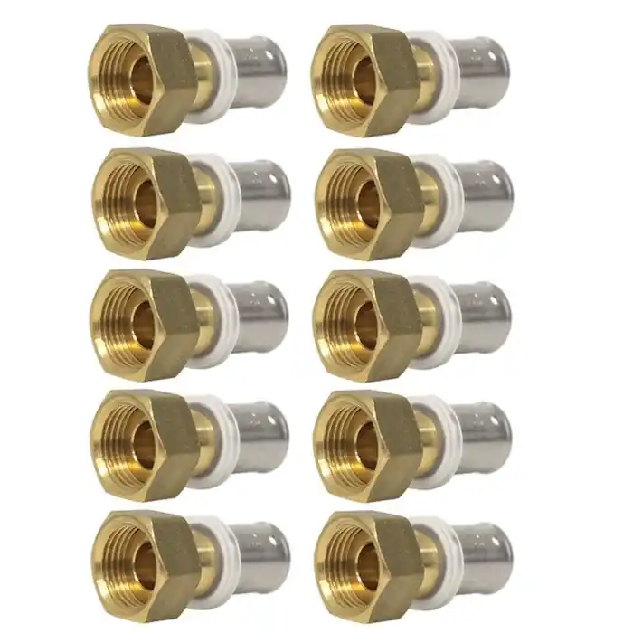 Lot de 10 raccords multicouche à sertir femelle écrou libre (15/21) 1/2&Prime; – Ø16×2,0-MULTIPEX Produit De Marque