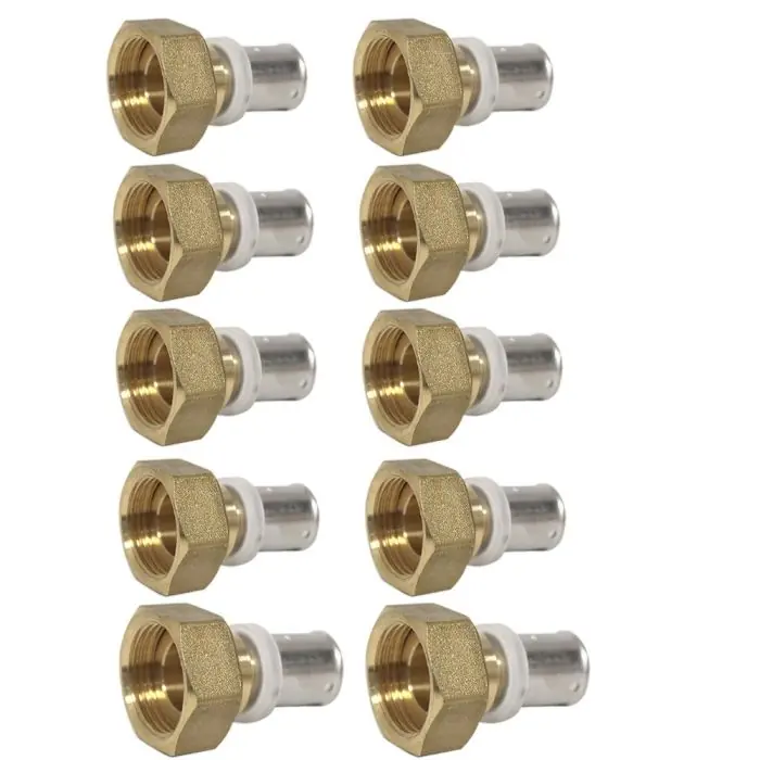 Lot de 10 raccords multicouche à sertir femelle écrou libre (20/27) 3/4&Prime; – Ø16×2,0-MULTIPEX Soldes