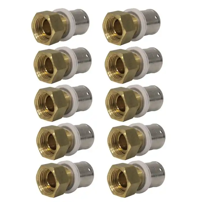 Lot de 10 raccords multicouche à sertir femelle écrou libre (15/21) 1/2&Prime; – Ø20×2,0 – MULTIPEX Achat Immédiat