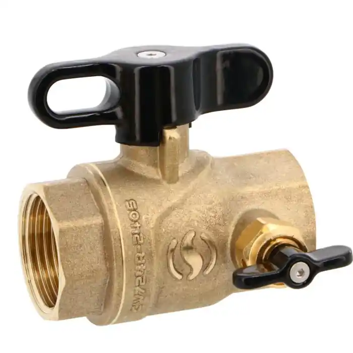 Vanne à sphère Serena PN40 ACS Manette Papillon noire Femelle/Femelle à purge 1/2" (15/21) passage intégral - Sferaco Expédié Aujourd'hui