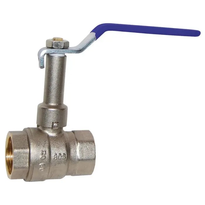 Promotion Saisonnière Vanne à sphère B+ ACS à prolongateur fixe poignée plate bleue Femelle Femelle 1‘‘ (26/34) - Sferaco