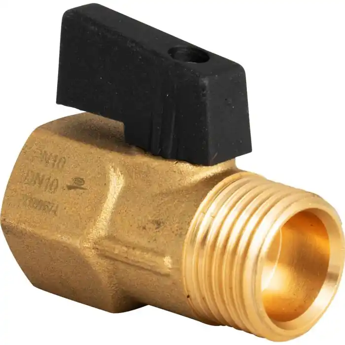 Mini vanne laiton CW617N 4MS ACS Mâle-femelle 1/4" (8/13) - Sferaco Acheter Direct