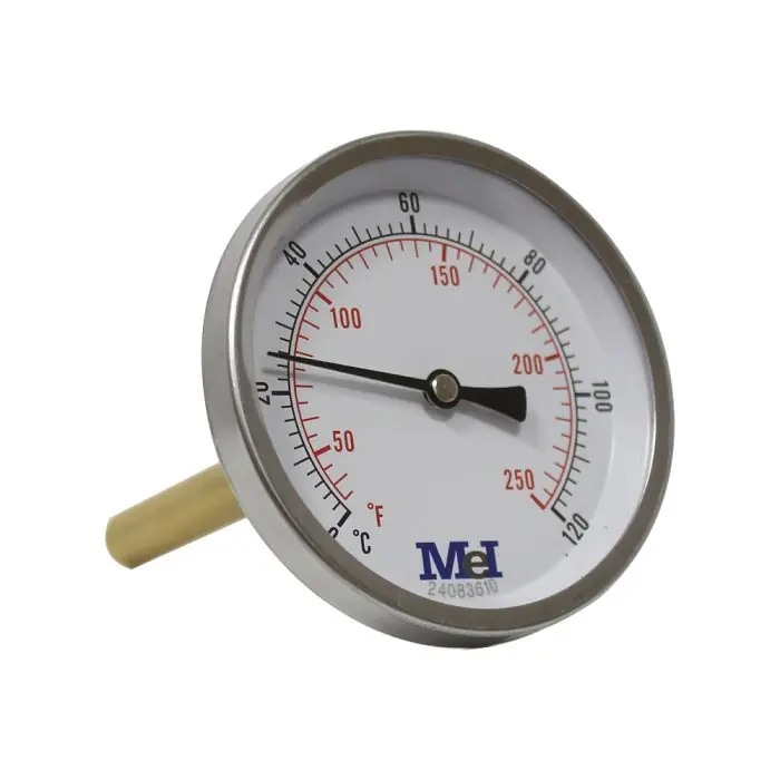 Réduction Thermomètre axial Ø80 - 0 à 120° - Longueur doigt de gant 100 mm - pour chauffage et réfrigération - Arcanaute