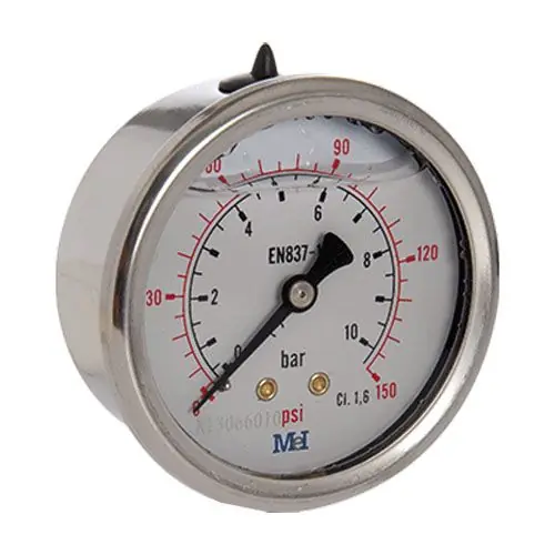 Usine Directe Manomètre Axial Glycérine Mâle 1/4&Prime; (8/13) – Ø63 mm – 0 à 10 bar – double échelle bar/psi – Arcanaute