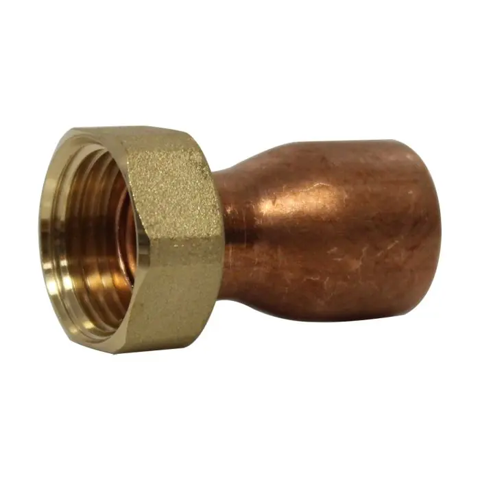 Raccord droit écrou prisonnier à joint plat - Femelle 1/2" (15/21) - Cuivre Ø18 - Arcanaute Nouvel Arrivage
