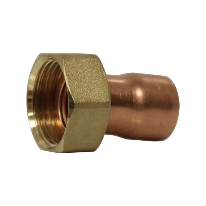Raccord droit écrou prisonnier à joint plat - Femelle 3/4" (20/27) - Cuivre Ø18 - Arcanaute Nouvel Arrivage