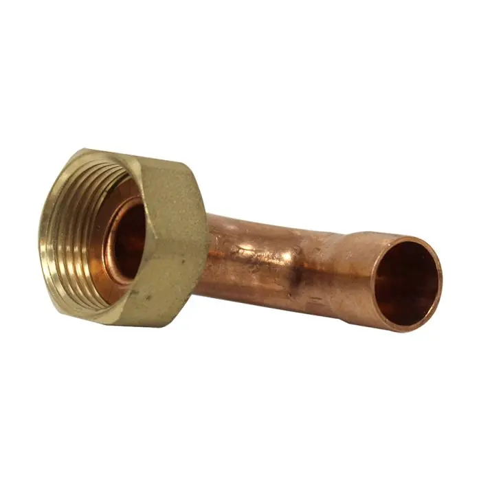 Produit De Marque Coude écrou prisonnier à joint plat - Femelle 3/4" (20/27) - Cuivre Ø14 - Arcanaute