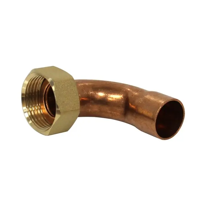Coude écrou prisonnier à joint plat - Femelle 3/4" (20/27) - Cuivre Ø18 - Arcanaute Nouvel Arrivage