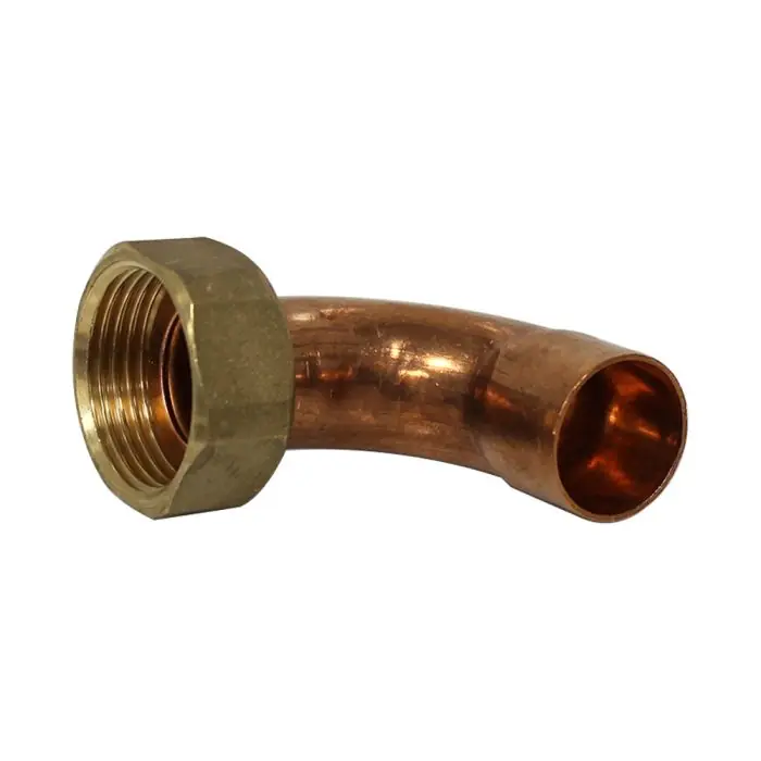 Coude écrou prisonnier à joint plat - Femelle 1" (26/34) - Cuivre Ø22 - Arcanaute Prix Cassé