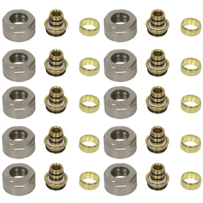 Lot de 10 raccords eurocone (EK) nickelé 3/4" (20/27) PER 16x1,5 - Arcanaute Populaire