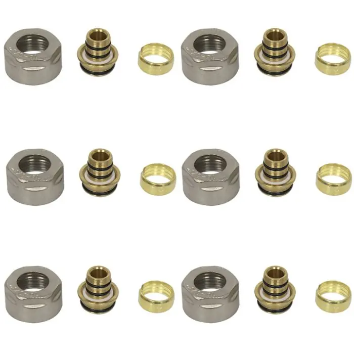 Jusqu'à Épuisement Des Stocks Lot de 6 raccords eurocone (EK) 3/4" (20/27) nickelé PER 16x1,5 - Arcanaute
