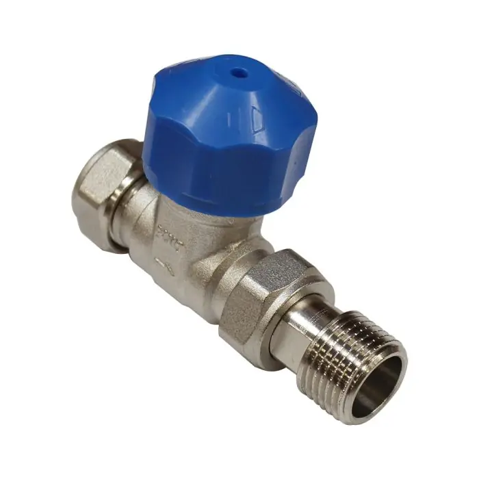 Nouvelle Collection Robinet droit thermostatique 1/2" (15/21) Mâle Mâle avec douille écrou réglable - Conecterm
