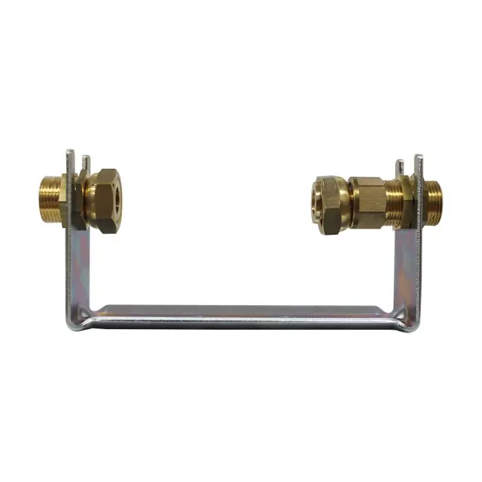 Usine Directe Kits rail support compteur acier galvanisé L.190 mm - compteur L.110 mm DN15 - Écrou tournant 3/4" (20/27) - Sferaco