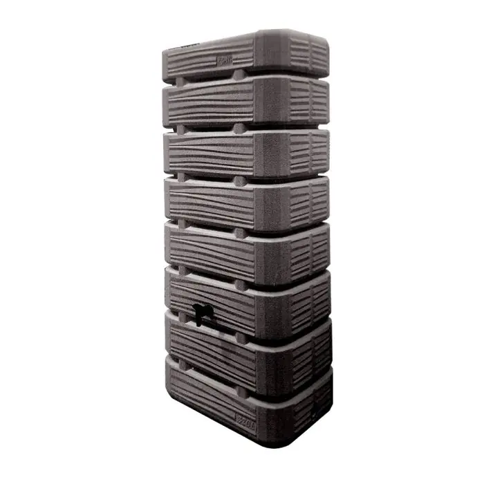 Remise Récupérateur à eau mural Dune 320 litres coloris anthracite avec couvercle - 60 cm x 40 cm x Hauteur 145 cm