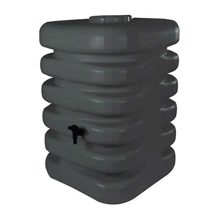 Récupérateur à eau Cubique 350 litres anthracite avec couvercle - 60 x 60 x H 120 cm Seulement Aujourd'hui
