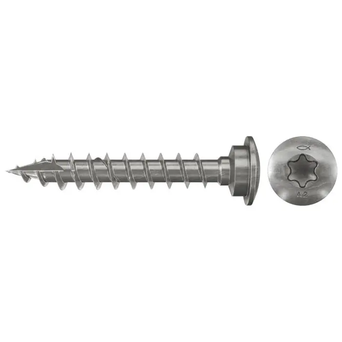 Offre Exclusive 50 vis inox A2 tête plate TX Ø7,0 x 40 mm filetage total - Fischer