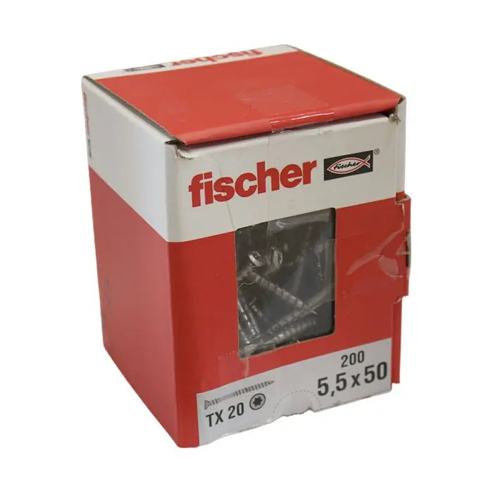 200 vis inox A2 TX Ø5,5 x 50 mm filetage partiel pour terrasse en bois - Fischer Promotion Saisonnière