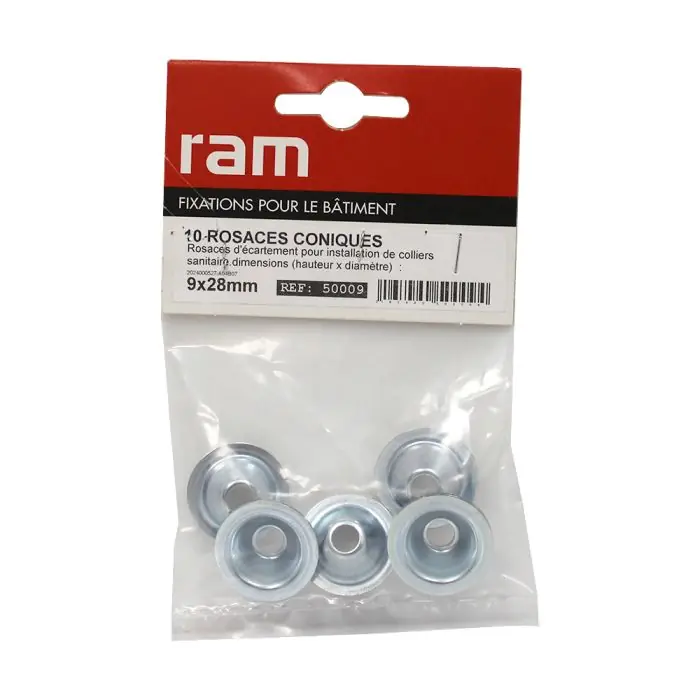 10 Rosaces coniques – hauteur 9mm – diamètre 28mm – RAM Jusqu&rsquo;à Épuisement Des Stocks