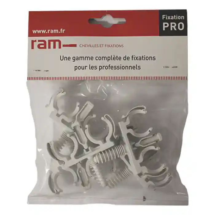 Offre Exclusive 5 CLIPEO double blanc pour tube multicouche nu Ø20 - RAM