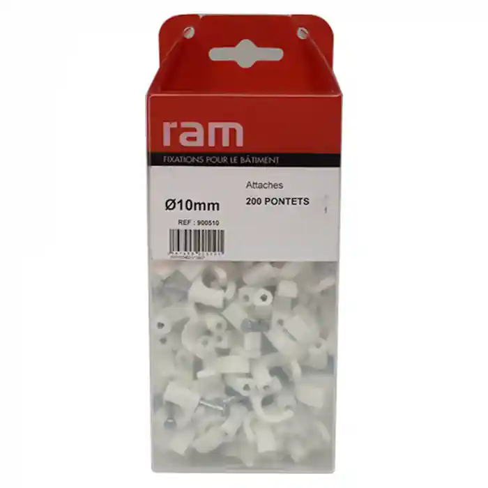 200 attaches pontet pour câbles et conduits Ø10 mm – Ram Must-Have