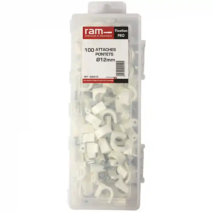 100 attaches pontet pour câbles et conduits Ø12 mm – Ram Produit De Marque