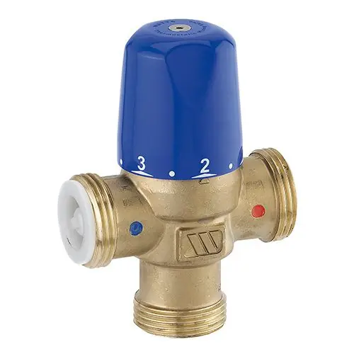 Mitigeur thermostatique compact MMV-C corps 1" (26/34) Laiton brut Mâle DN25 - Watts Dernier Modèle