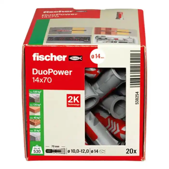 Usine Directe Boîte de 20 chevilles DuoPower Ø14 x 70 mm – Fischer