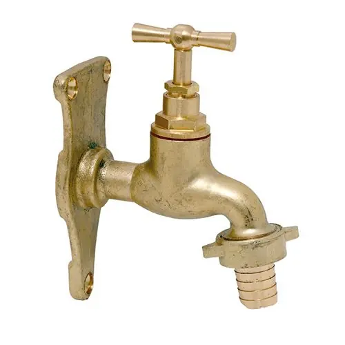 Robinet de jardin avec applique intégrée à visser F 1/2" M 3/4" avec raccord au nez Ø15 Promotion