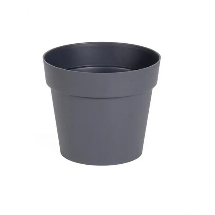 Petit Prix Pot de fleur Toscane Ø13 x 11,7 cm rond – 1,1 litres – gris anthracite – EDA