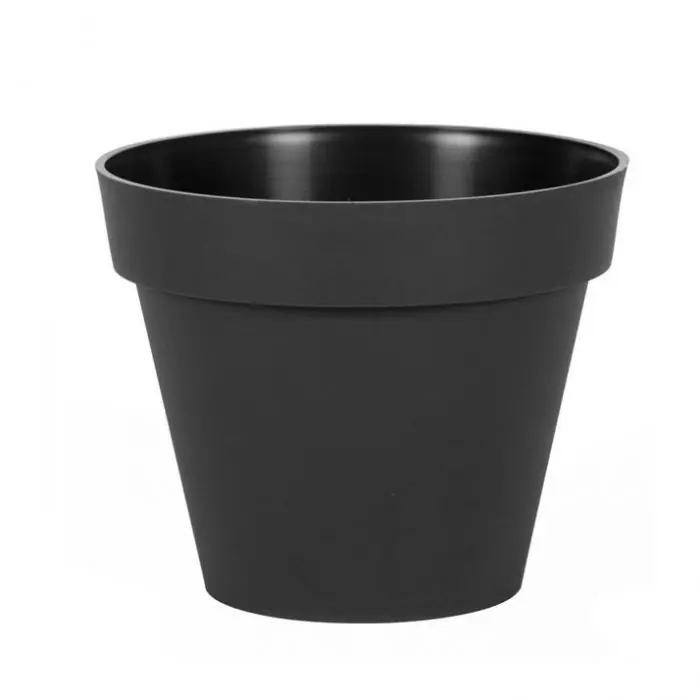 Pot de fleur Toscane Ø 20 x 17 cm rond - 3 L - Gris anthracite Achetez Aujourd'hui
