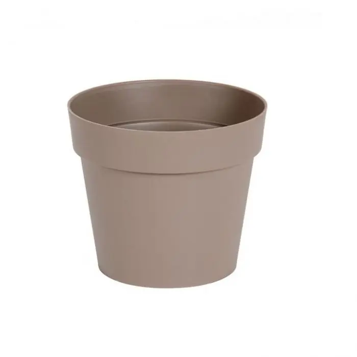 Pot de fleur Toscane Ø13 x 11,7 cm rond – 1,1 litres – taupe – EDA Meilleure Vente