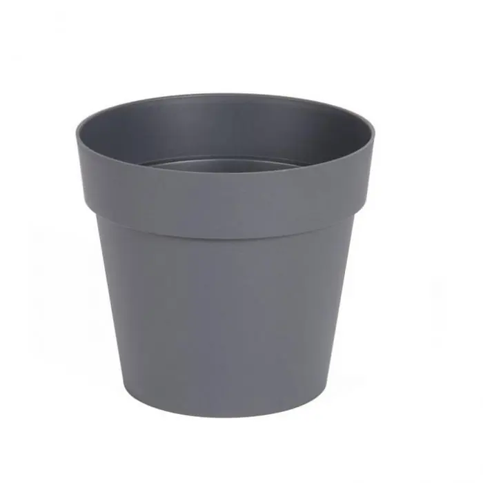 Pot de fleur Toscane Ø15 x 13,6 cm rond - 1,6 litres - gris anthracite - EDA Vente Flash