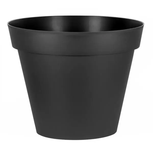 Satisfait Ou Remboursé Pot de fleur Toscane Ø100 x 79,5 cm rond – 356 litres – gris anthracite – EDA