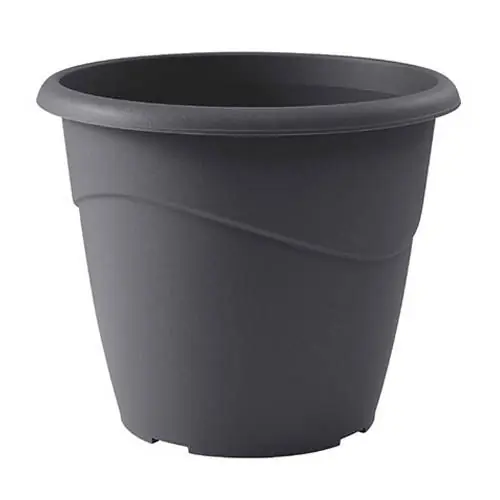 Pot de fleur Marina Ø25 x 21,5 cm non perçé – 6 litres – gris anthracite – EDA Promotion Saisonnière