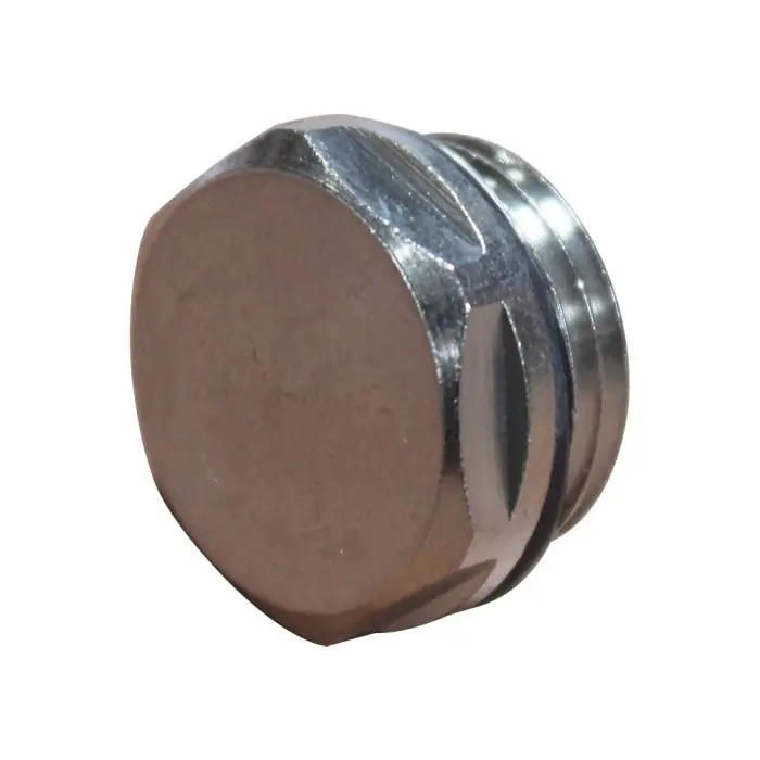 Bouchon plein nickelé 1/2&Prime; (15/21) pour radiateur acier Vente Directe