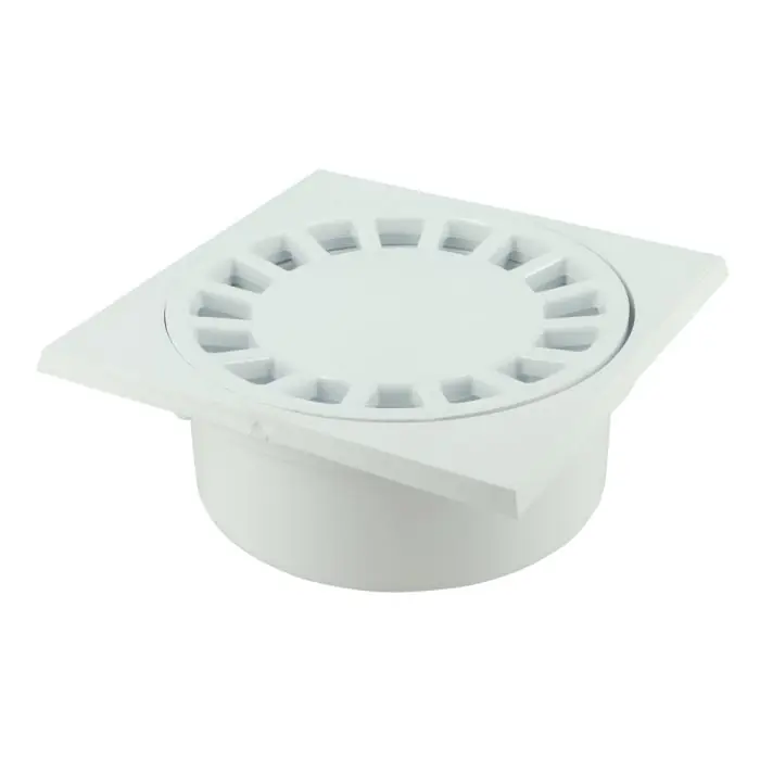 Dernière Chance Siphon de cour 15x15cm Sorties Mâle Ø50 - Femelle Ø40/63 - Blanc - Nicoll