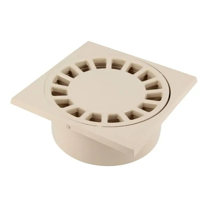 Siphon de cour 15x15cm Sorties Mâle Ø50 - Femelle Ø40/63 - Sable - Nicoll Bon Plan
