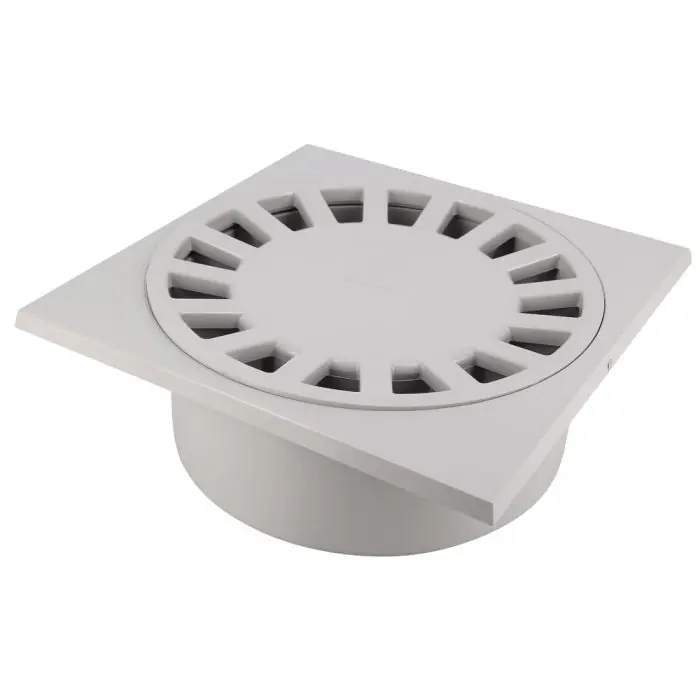 Siphon de cour 25x25cm Sorties Mâle Ø90 – Femelle Ø80/100 – Gris clair Meilleur Choix