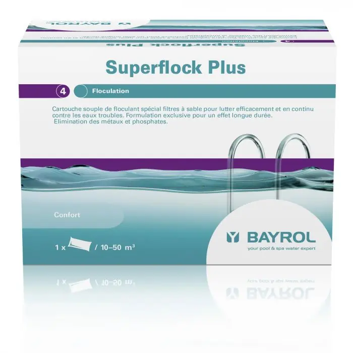 Superflock Plus - cartouche floculant spécial filtres à sable - BAYROL Meilleur Choix