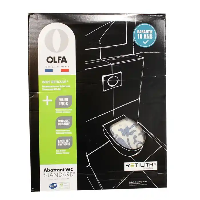 Prix Réduit Abattant WC Wood Slim Sintra Brillant -descente assistée et Déclipsable - Olfa
