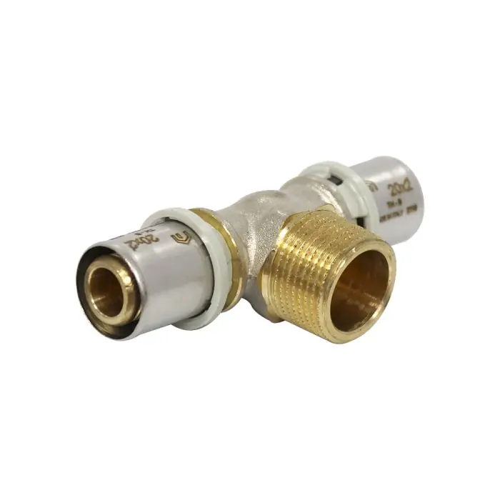 Té multicouche à sertir TH – Ø20×2,0 – Mâle 3/4&Prime; (20/27) – Ø20×2,0 – Arcanaute Commander Vite