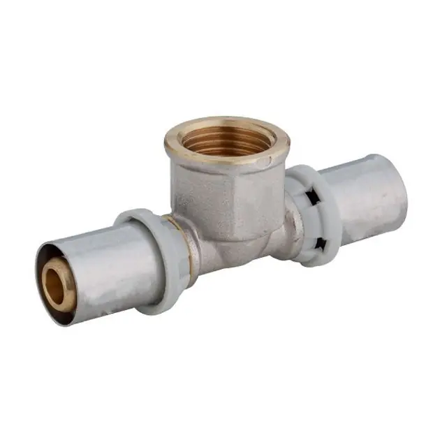 Té multicouche à sertir TH – Ø20×2,0 – Femelle 1/2&Prime; (15/21) – Ø20×2,0 – Arcanaute Usine Directe
