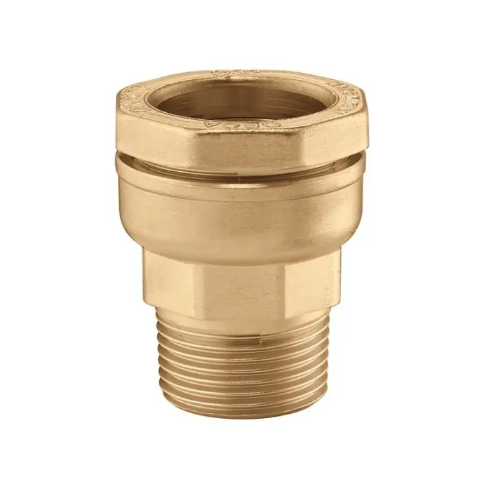 Nouvelle Collection Raccord DECA droit mâle 2"1/2 (66/76) laiton pour tube PE Ø75 - Sferaco
