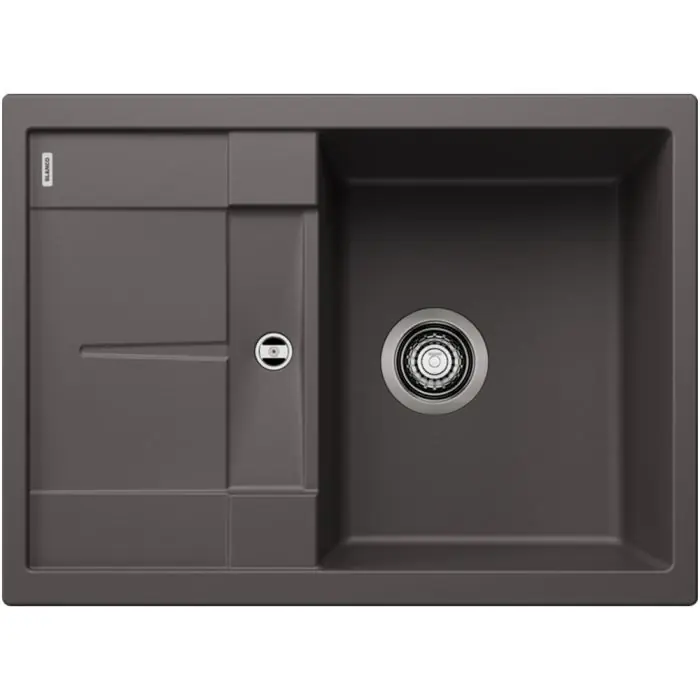 Évier de cuisine Metra 45 S compact gris rocher - sous-meuble 45 cm - 680 x 500 x 190 mm - vidage manuel - Blanco Authentique