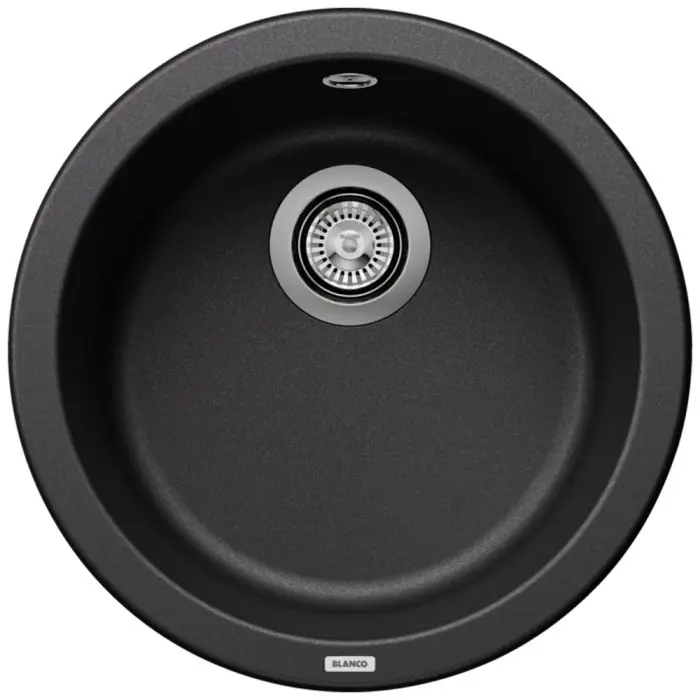 Commander Vite Évier Rondo anthracite – sous meuble 45 cm – 450/380 x 165 mm – vidage manuel – Blanco